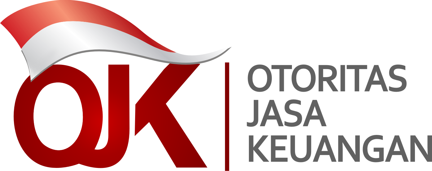  Red and grey logo of Otoritas Jasa Keuangan Indonesia, the Indonesian Financial Services Authority.